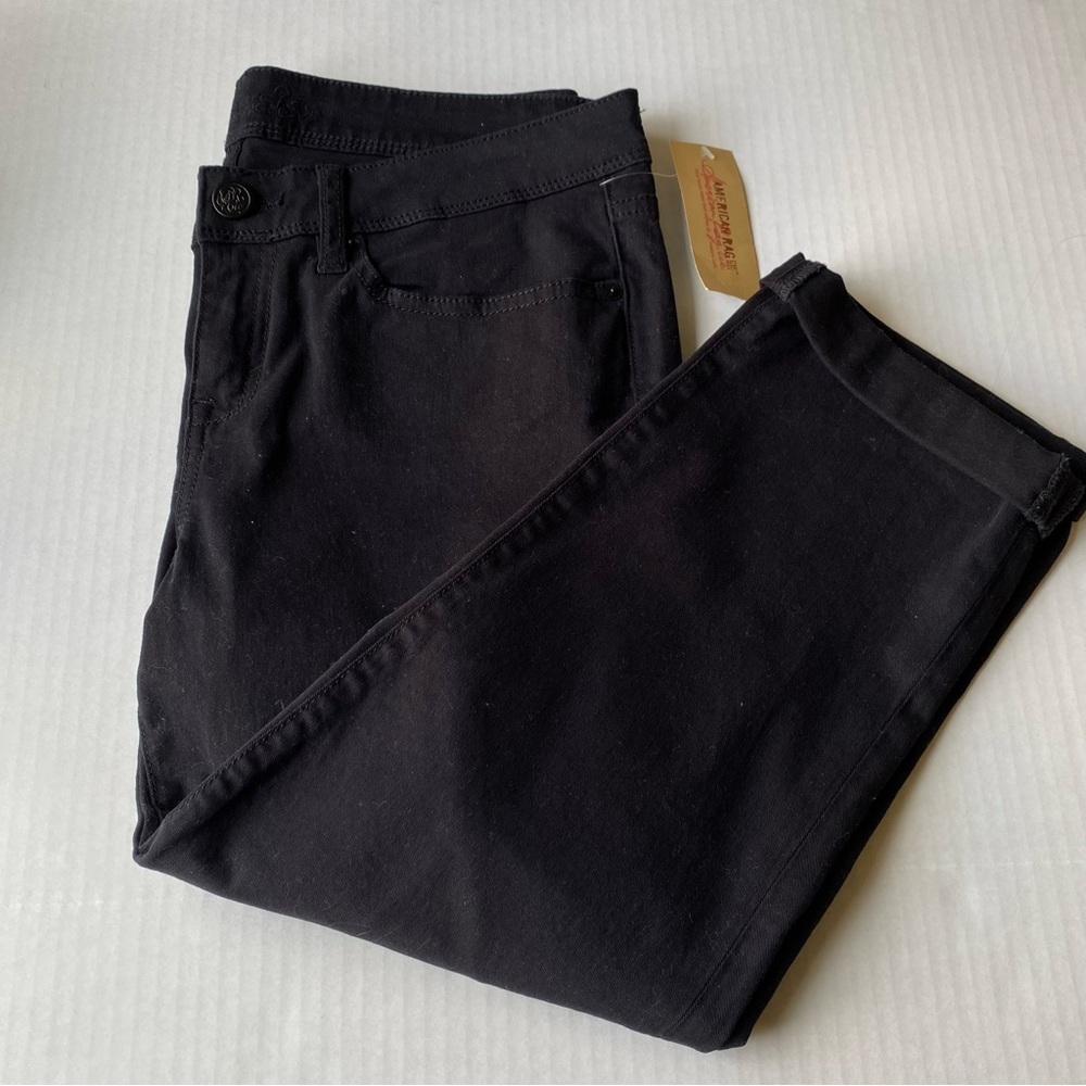 AMERICAN RAG WOMEN JUNIORS CAPRI JEANS CLASSIC BLACK NWT SIZE 9 NWT - Picture 15 of 15